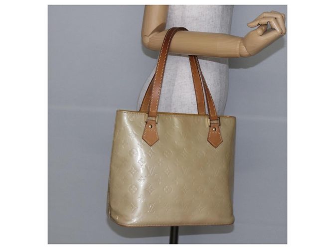 LOUIS VUITTON Borsa a Mano Monogram Vernis Houston Beige M91004 LV Auth BA6408 - vista 21