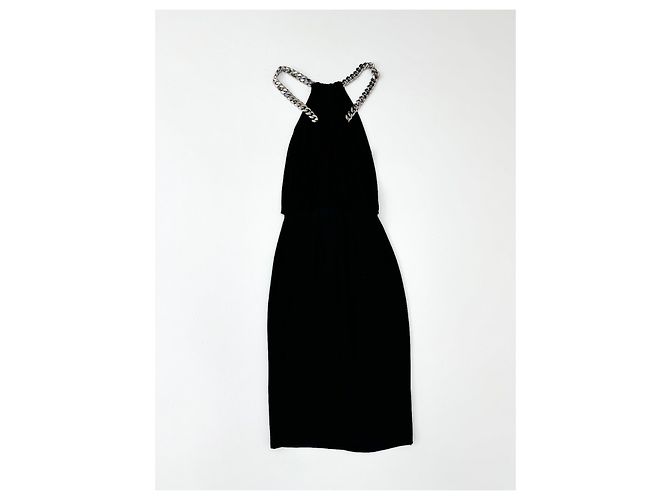 Vestido midi de seda con cadena Tom Ford negro - vista 2