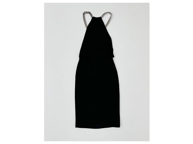 Vestido midi de seda con cadena Tom Ford negro - vista 3