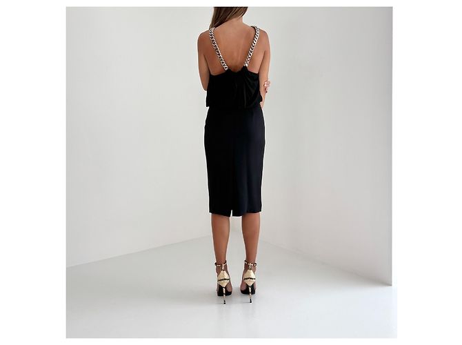 Vestido midi de seda con cadena Tom Ford negro - vista 5