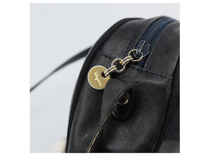 Borsa a Spalla Salvatore Ferragamo Vala in Pelle Blu Navy Oro Auth 143221 D'oro - vista 16