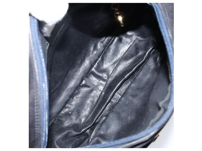 Borsa a Spalla Salvatore Ferragamo Vala in Pelle Blu Navy Oro Auth 143221 D'oro - vista 18