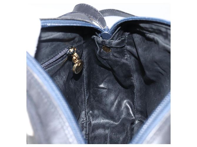 Borsa a Spalla Salvatore Ferragamo Vala in Pelle Blu Navy Oro Auth 143221 D'oro - vista 19