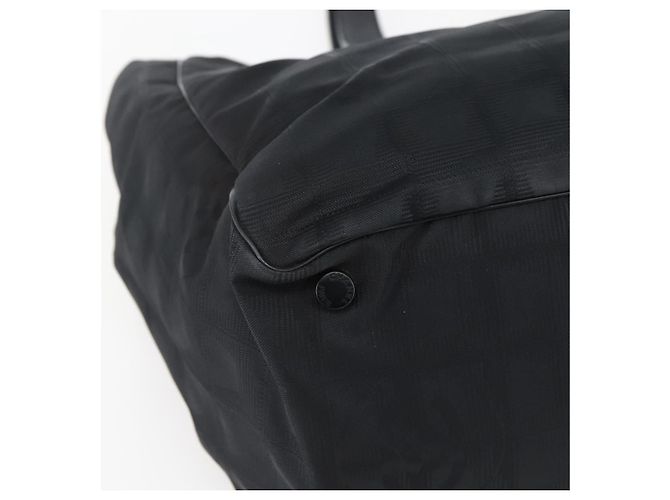CHANEL Nuova Borsa Tote da Viaggio Nylon Nera CC Auth BA6319 Nero - vista 14