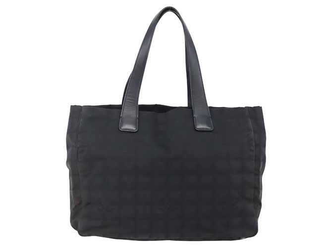 CHANEL Nuova Borsa Tote da Viaggio Nylon Nera CC Auth BA6319 Nero - vista 2