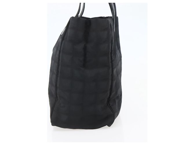 CHANEL Nuova Borsa Tote da Viaggio Nylon Nera CC Auth BA6319 Nero - vista 3