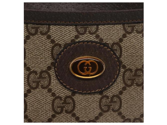Gucci Borsa a Spalla GG Supreme PVC Beige Oro 904 02 020 Auth 143309 D'oro - vista 14