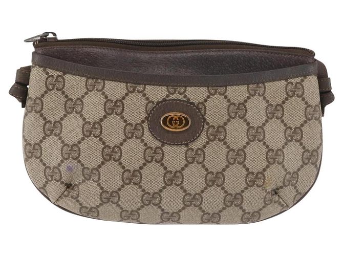 Gucci Borsa a Spalla GG Supreme PVC Beige Oro 904 02 020 Auth 143309 D'oro - vista 2