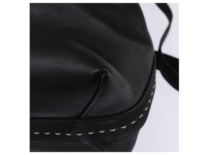 Céline Borsa a mano CELINE in pelle 2 in 1 nera e oro Auth 142840 Nero D'oro - vista 10