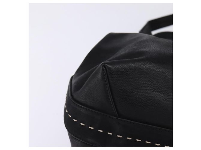 Céline Borsa a mano CELINE in pelle 2 in 1 nera e oro Auth 142840 Nero D'oro - vista 15
