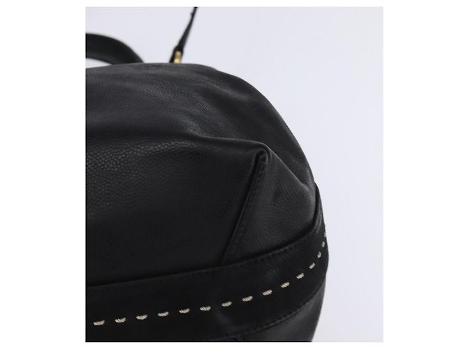 Céline Borsa a mano CELINE in pelle 2 in 1 nera e oro Auth 142840 Nero D'oro - vista 16