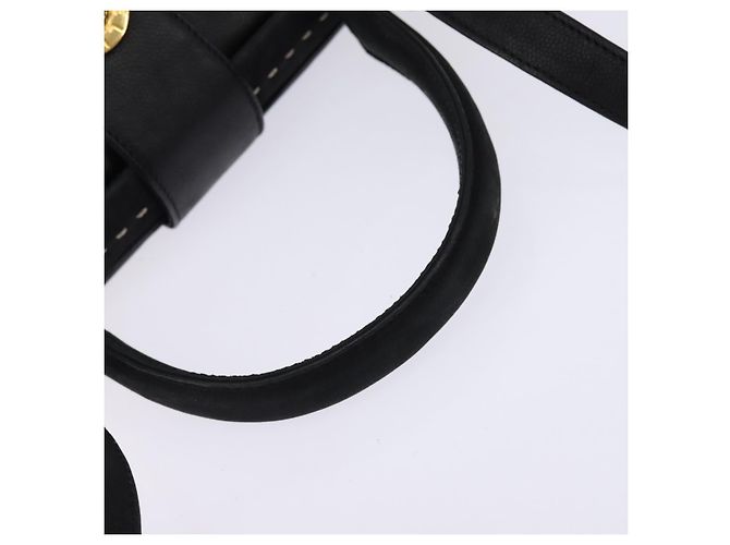 Céline Borsa a mano CELINE in pelle 2 in 1 nera e oro Auth 142840 Nero D'oro - vista 7
