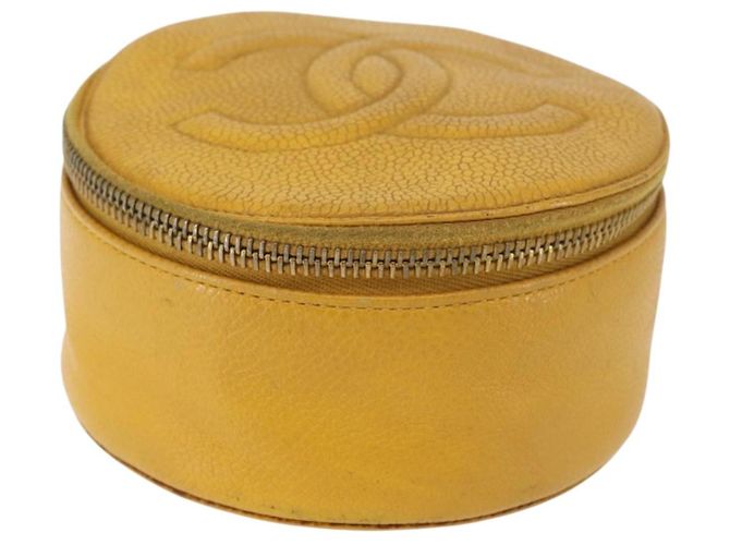 Boîte à bijoux CHANEL COCO en peau de caviar, or jaune, CC Auth am9057 Doré - vue 13