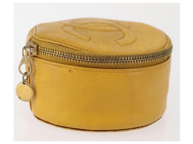Boîte à bijoux CHANEL COCO en peau de caviar, or jaune, CC Auth am9057 Doré - vue 4