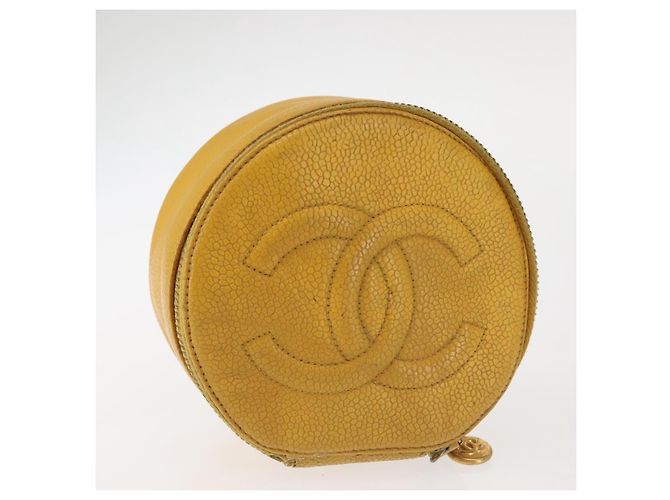 Boîte à bijoux CHANEL COCO en peau de caviar, or jaune, CC Auth am9057 Doré - vue 5