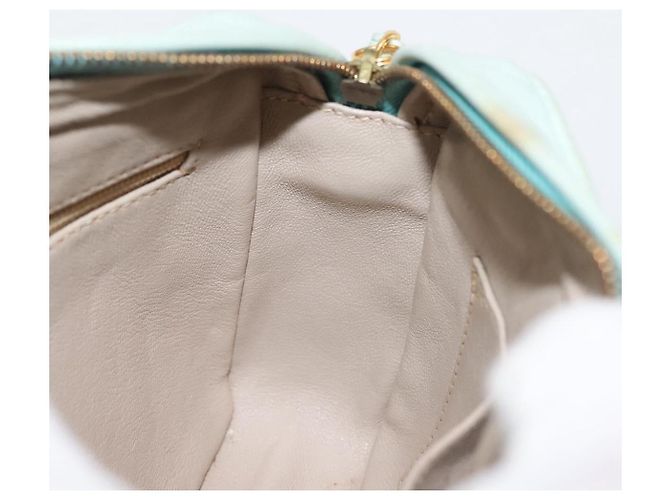 CHANEL Borsa a Spalla Matelassé in Pelle di Agnello Azzurro Chiaro Oro CC Auth bs29467 D'oro Blu chiaro - vista 21