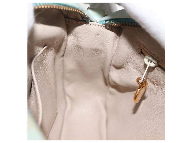 CHANEL Borsa a Spalla Matelassé in Pelle di Agnello Azzurro Chiaro Oro CC Auth bs29467 D'oro Blu chiaro - vista 22