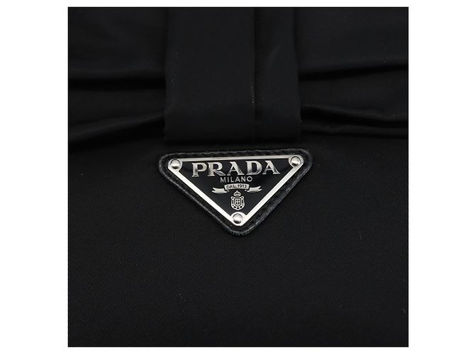 PRADA Borsa a Mano Nylon 2 in 1 Nero Argento Auth 139041V - vista 19