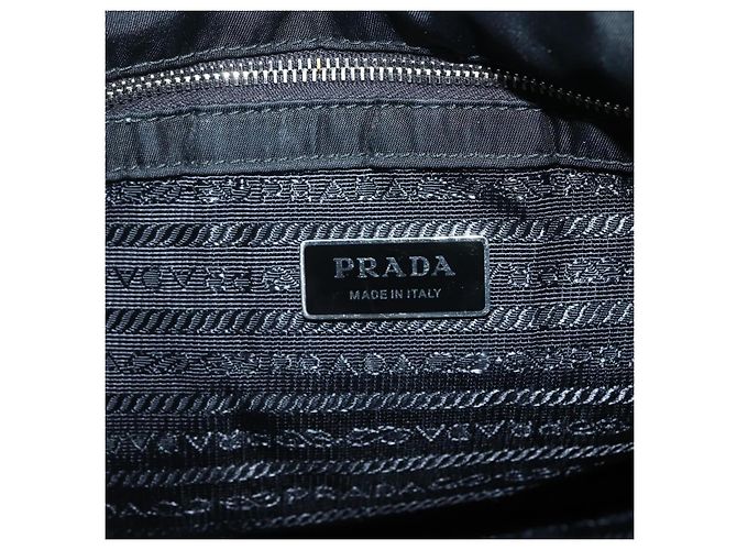 PRADA Borsa a Mano Nylon 2 in 1 Nero Argento Auth 139041V - vista 21