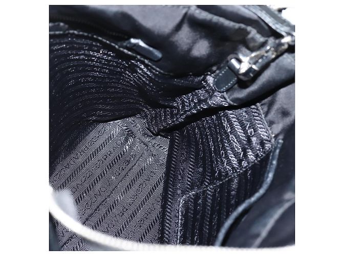PRADA Borsa a Mano Nylon 2 in 1 Nero Argento Auth 139041V - vista 22