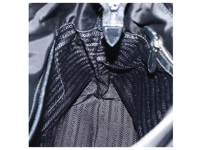 PRADA Borsa a Mano Nylon 2 in 1 Nero Argento Auth 139041V - vista 23