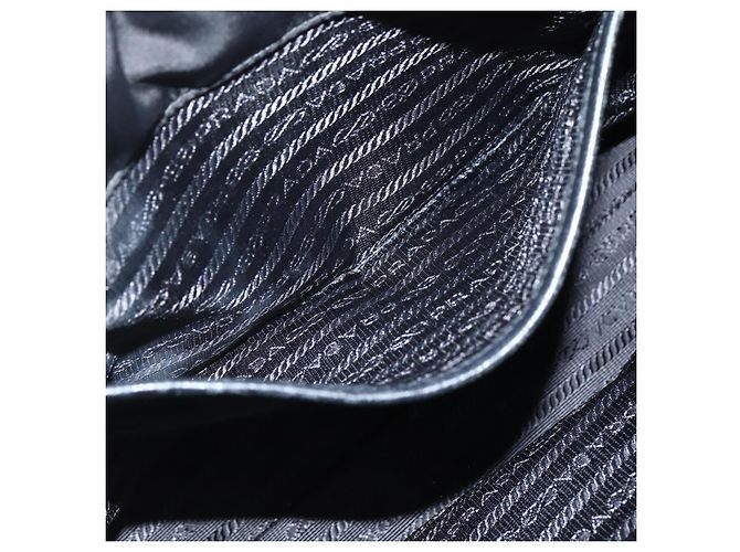 PRADA Borsa a Mano Nylon 2 in 1 Nero Argento Auth 139041V - vista 25