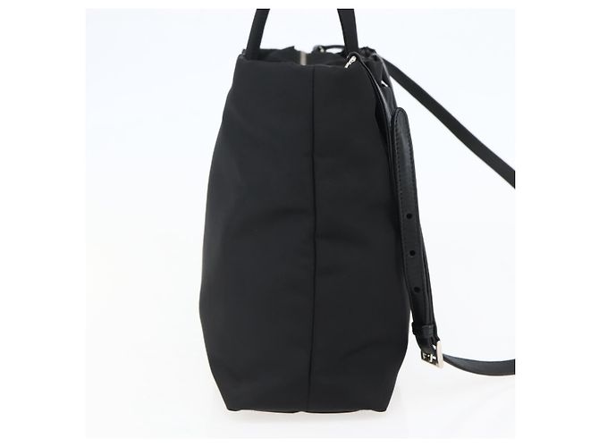 PRADA Borsa a Mano Nylon 2 in 1 Nero Argento Auth 139041V - vista 3