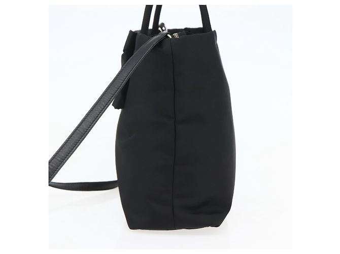 PRADA Borsa a Mano Nylon 2 in 1 Nero Argento Auth 139041V - vista 4