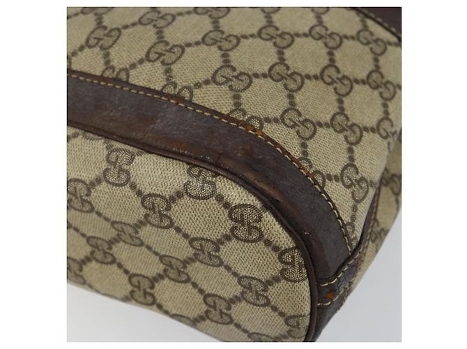 Gucci Borsa a Spalla GG Supreme PVC Beige Oro Auth 143238 D'oro - vista 11