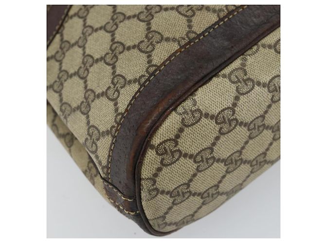 Gucci Borsa a Spalla GG Supreme PVC Beige Oro Auth 143238 D'oro - vista 12