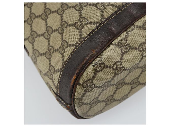 Gucci Borsa a Spalla GG Supreme PVC Beige Oro Auth 143238 D'oro - vista 14