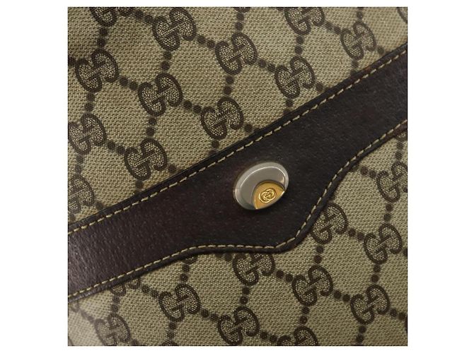 Gucci Borsa a Spalla GG Supreme PVC Beige Oro Auth 143238 D'oro - vista 15