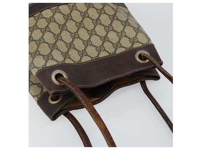 Gucci Borsa a Spalla GG Supreme PVC Beige Oro Auth 143238 D'oro - vista 6