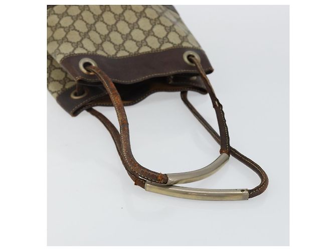 Gucci Borsa a Spalla GG Supreme PVC Beige Oro Auth 143238 D'oro - vista 7