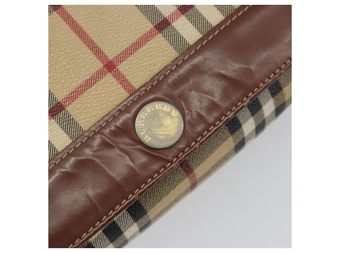 Borsa a Spalla Burberry Nova Check PVC Beige Auth 143199 - vista 10
