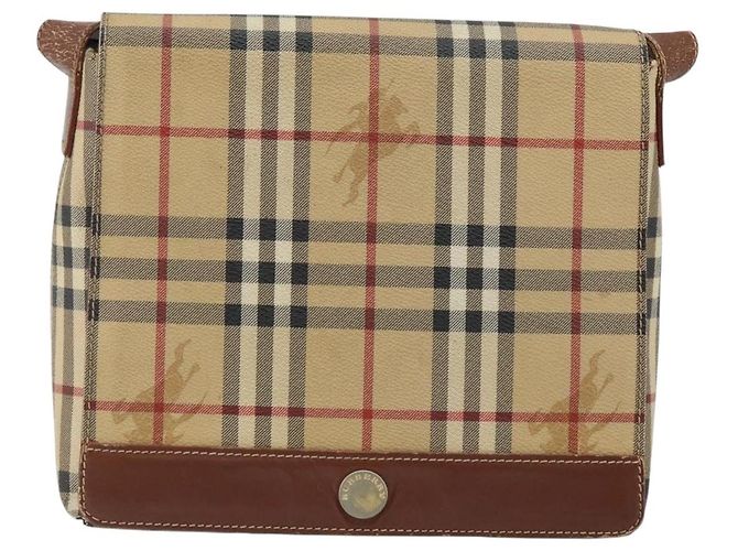 Borsa a Spalla Burberry Nova Check PVC Beige Auth 143199 - vista 13