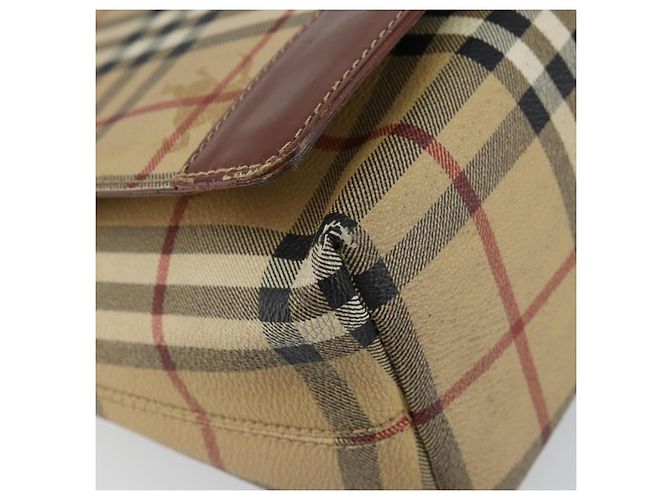 Borsa a Spalla Burberry Nova Check PVC Beige Auth 143199 - vista 14