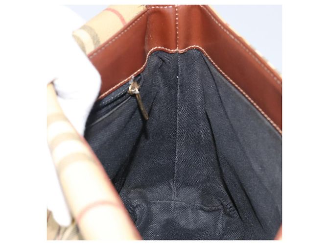 Borsa a Spalla Burberry Nova Check PVC Beige Auth 143199 - vista 19