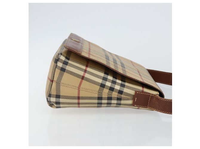 Borsa a Spalla Burberry Nova Check PVC Beige Auth 143199 - vista 3