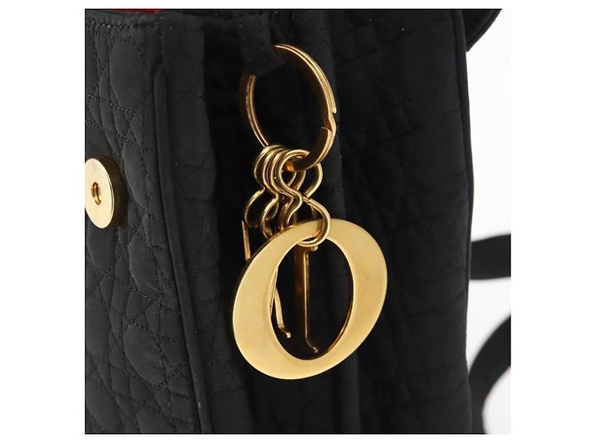 Christian Dior Canage Backpack Nylon Black Gold Auth BA5824 Golden - view 17