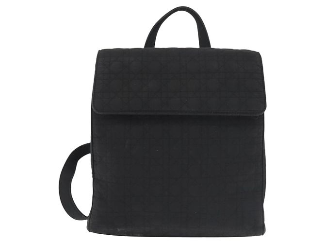 Christian Dior Canage Backpack Nylon Black Gold Auth BA5824 Golden - view 2