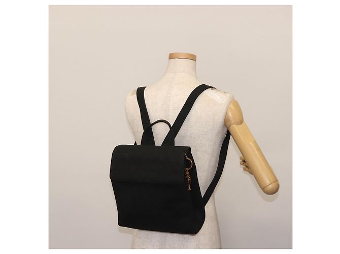 Christian Dior Canage Backpack Nylon Black Gold Auth BA5824 Golden - view 24