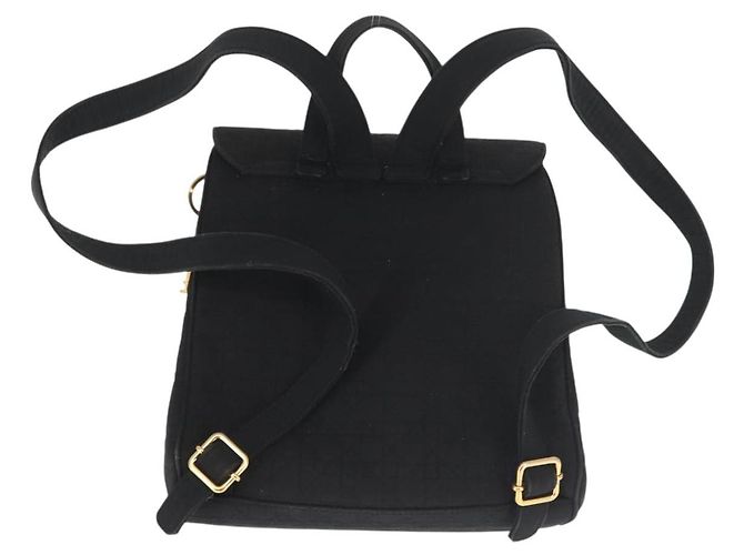 Christian Dior Canage Backpack Nylon Black Gold Auth BA5824 Golden - view 3