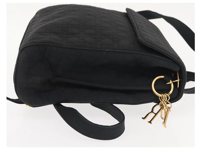 Christian Dior Canage Backpack Nylon Black Gold Auth BA5824 Golden - view 4