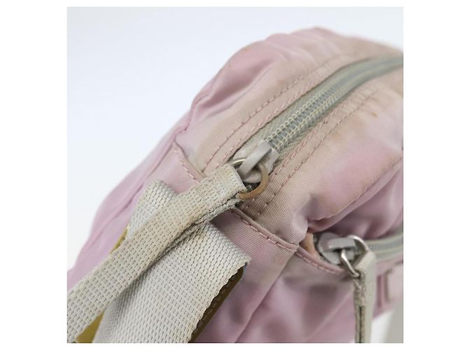 PRADA Schultertasche aus Nylon Rosa Silber Authentisch hk3053 Pink - Ansicht 10