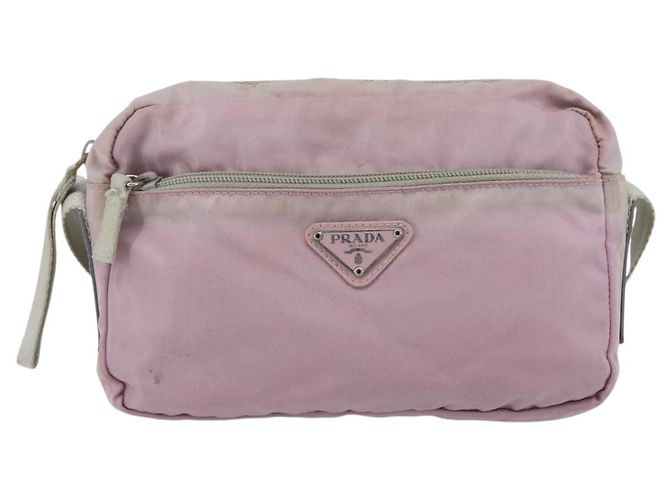PRADA Schultertasche aus Nylon Rosa Silber Authentisch hk3053 Pink - Ansicht 13