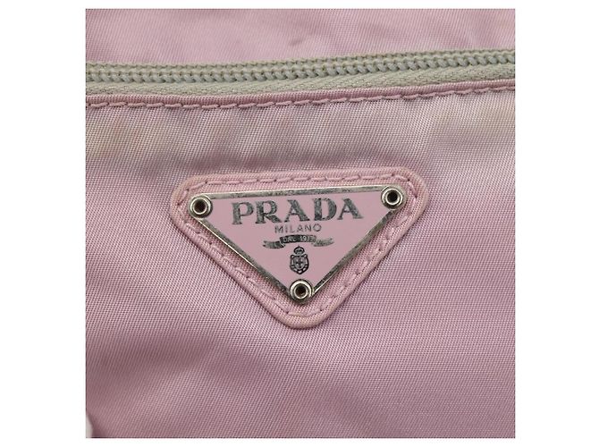 PRADA Schultertasche aus Nylon Rosa Silber Authentisch hk3053 Pink - Ansicht 17