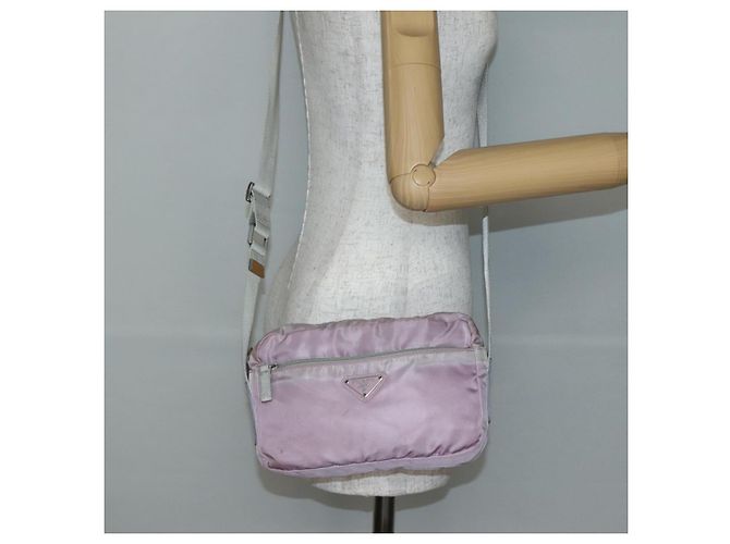 PRADA Schultertasche aus Nylon Rosa Silber Authentisch hk3053 Pink - Ansicht 23