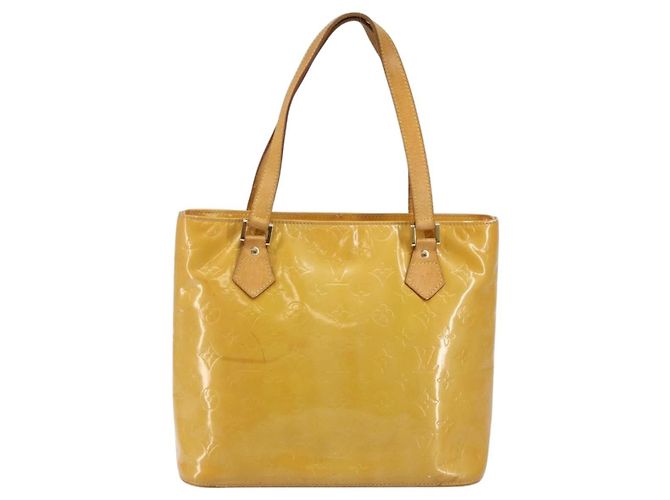 LOUIS VUITTON Borsa a Mano Houston Monogram Vernis Beige M91004 LV Auth BA6147 - vista 13