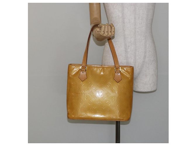 LOUIS VUITTON Borsa a Mano Houston Monogram Vernis Beige M91004 LV Auth BA6147 - vista 25